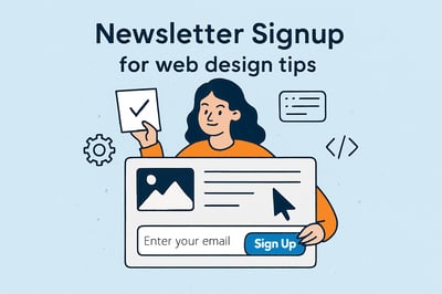 Newsletter signup illustration for web design tips